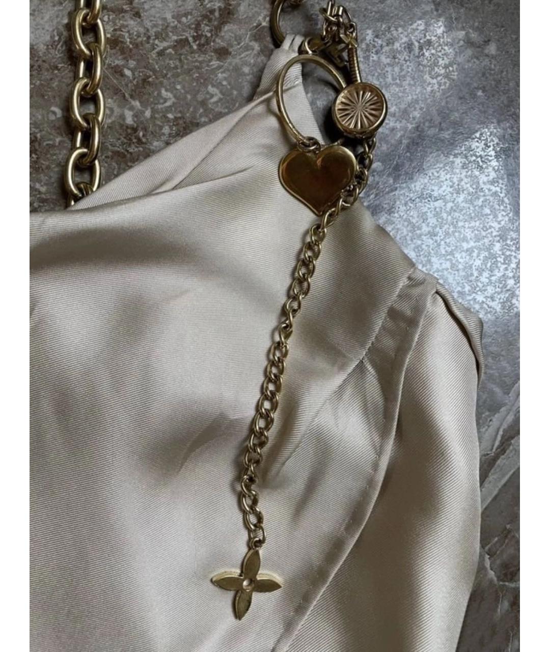 LOUIS VUITTON Золотая шелковая майка, фото 7