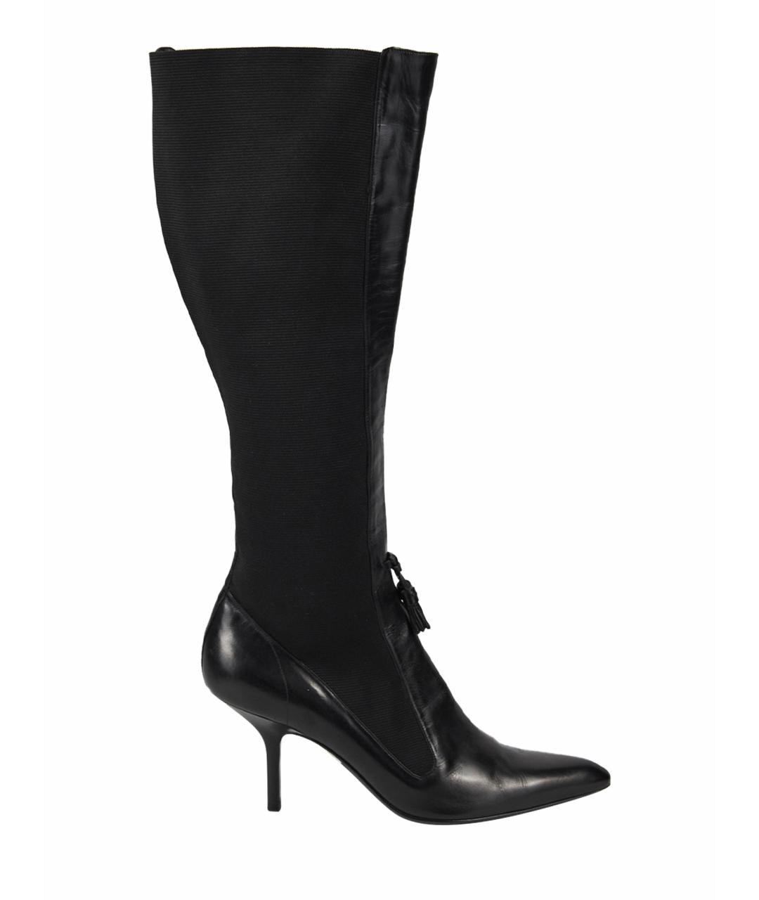 SAINT LAURENT Черные кожаные сапоги, фото 1