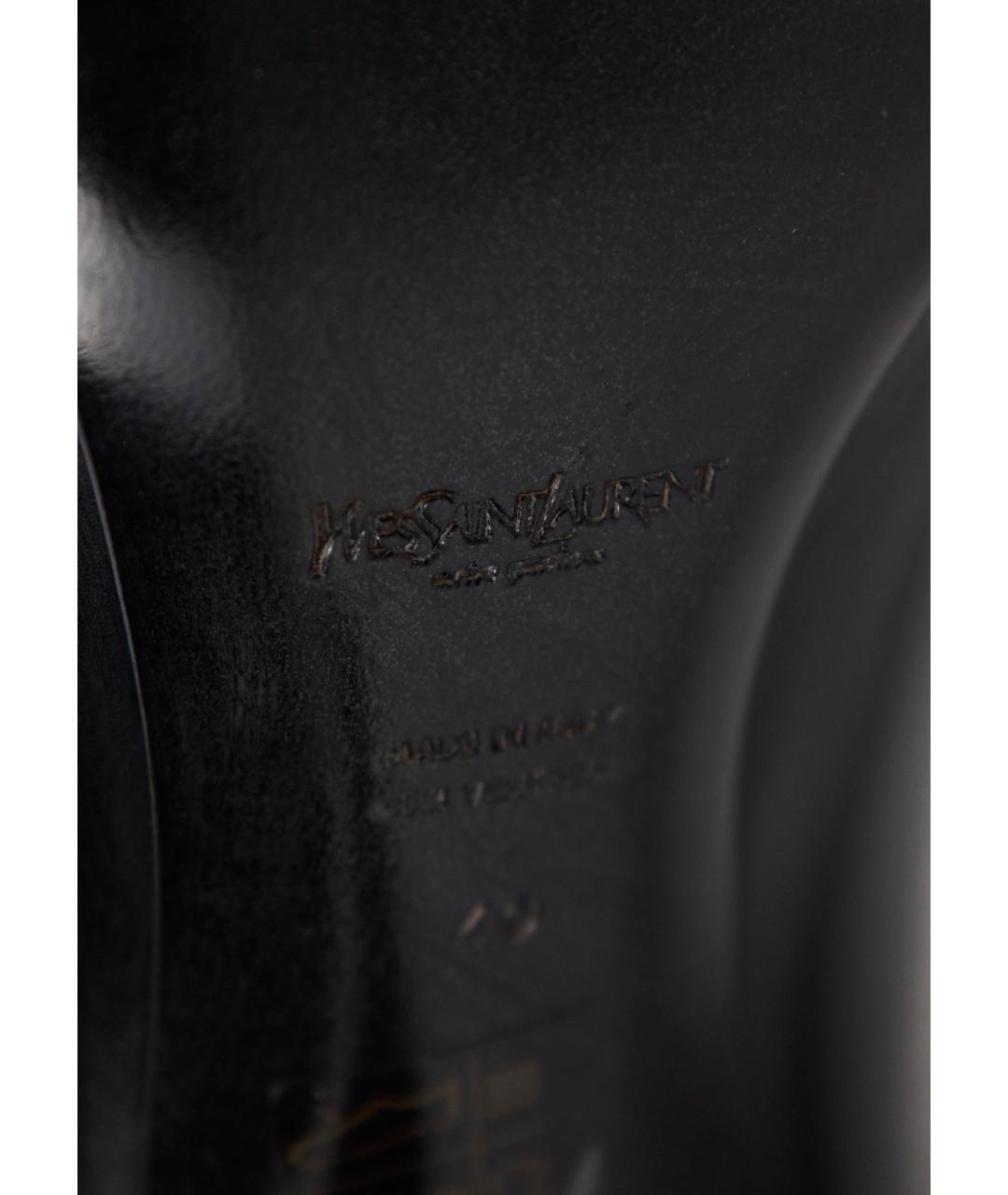 SAINT LAURENT Черные кожаные сапоги, фото 5
