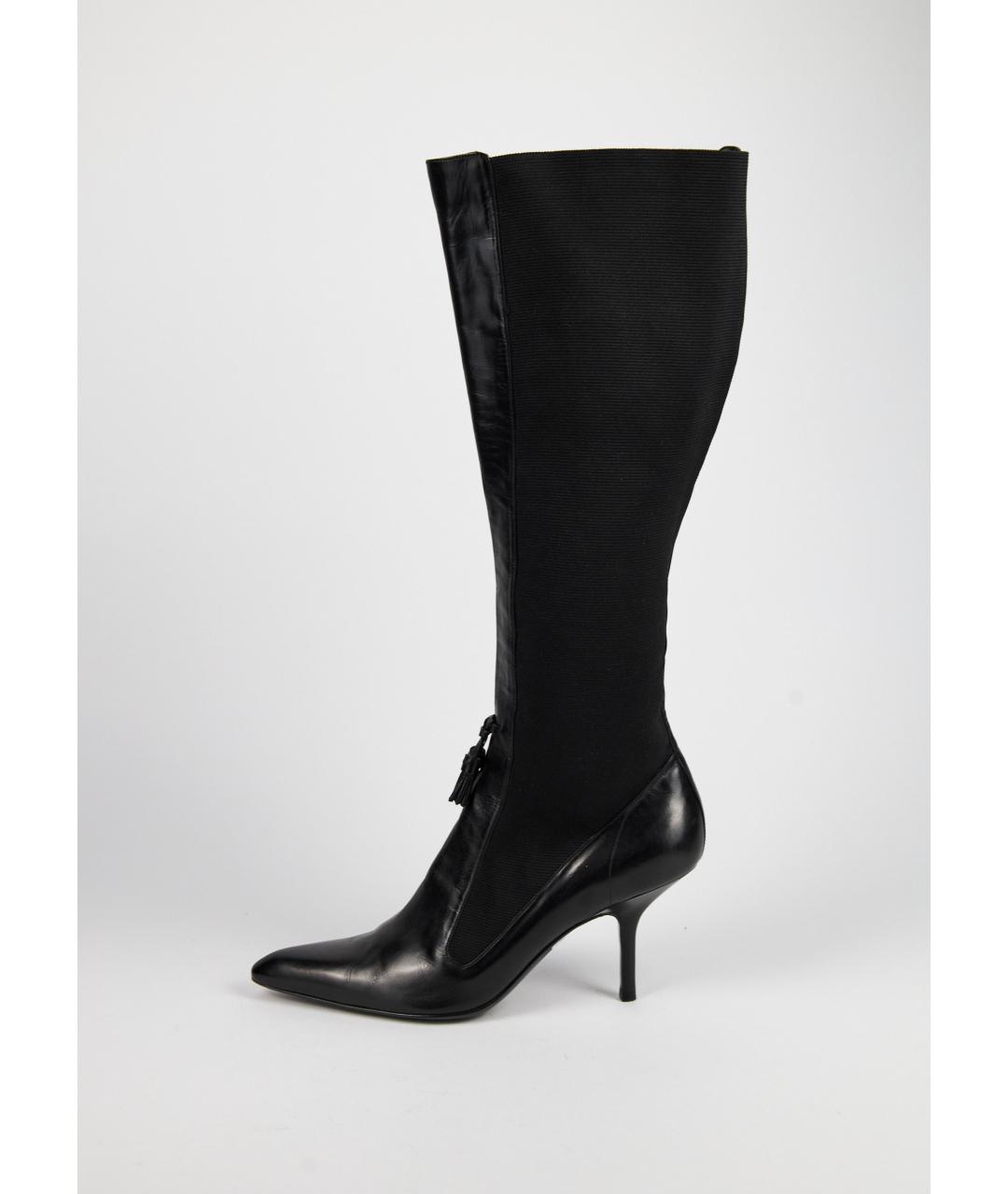 SAINT LAURENT Черные кожаные сапоги, фото 6