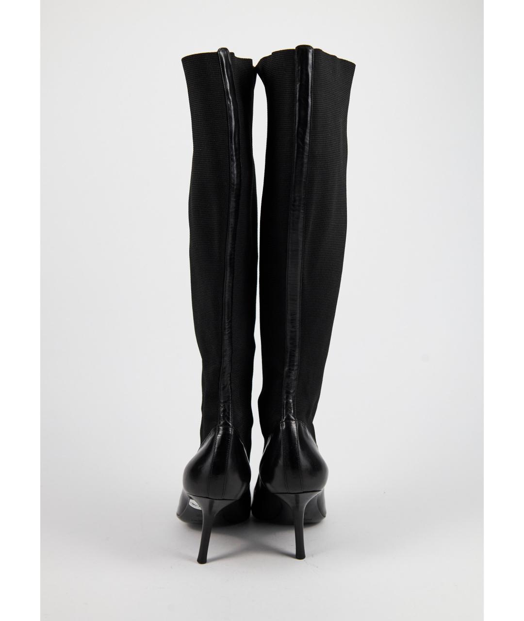 SAINT LAURENT Черные кожаные сапоги, фото 4