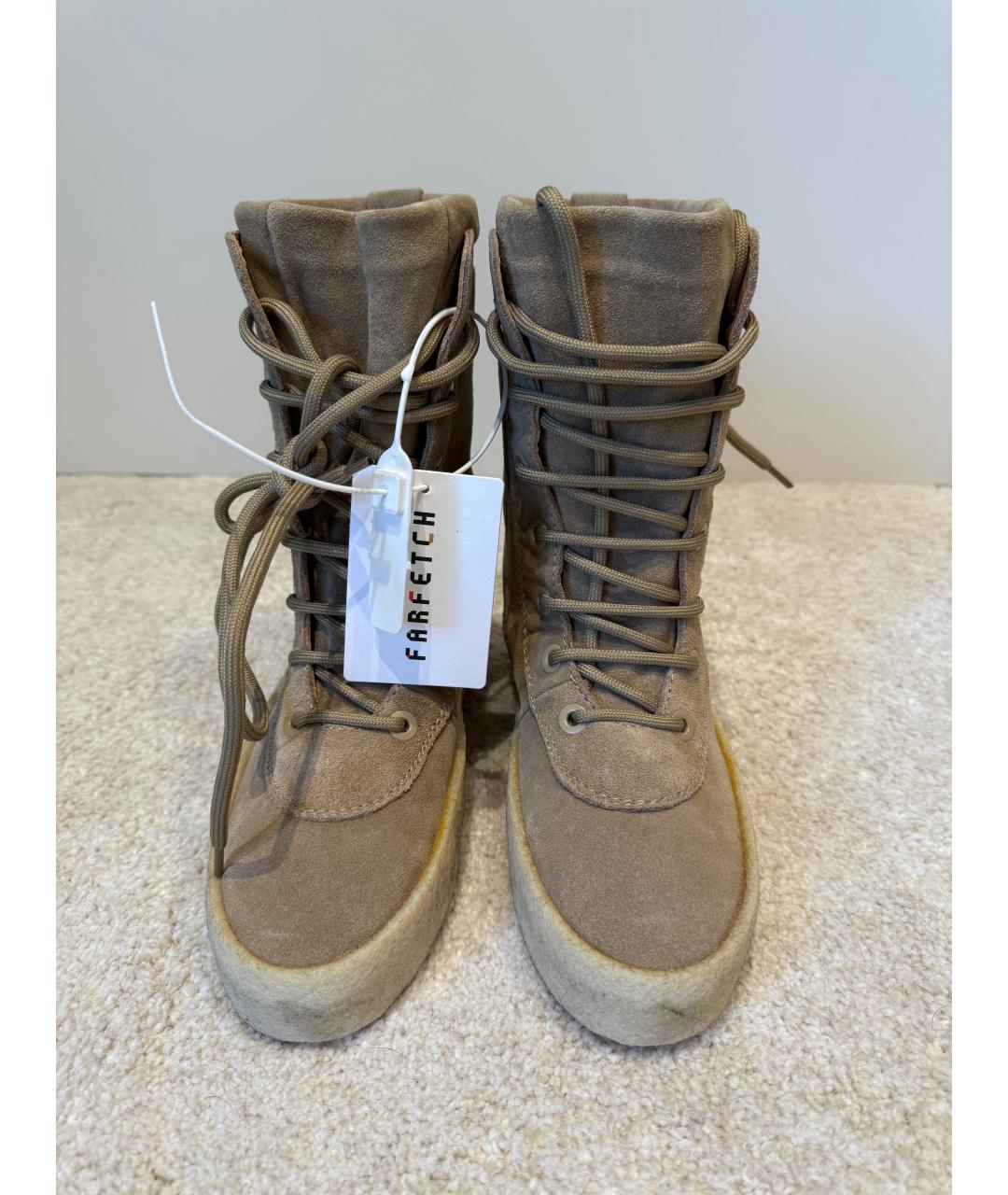 YEEZY Бежевые замшевые ботинки, фото 2