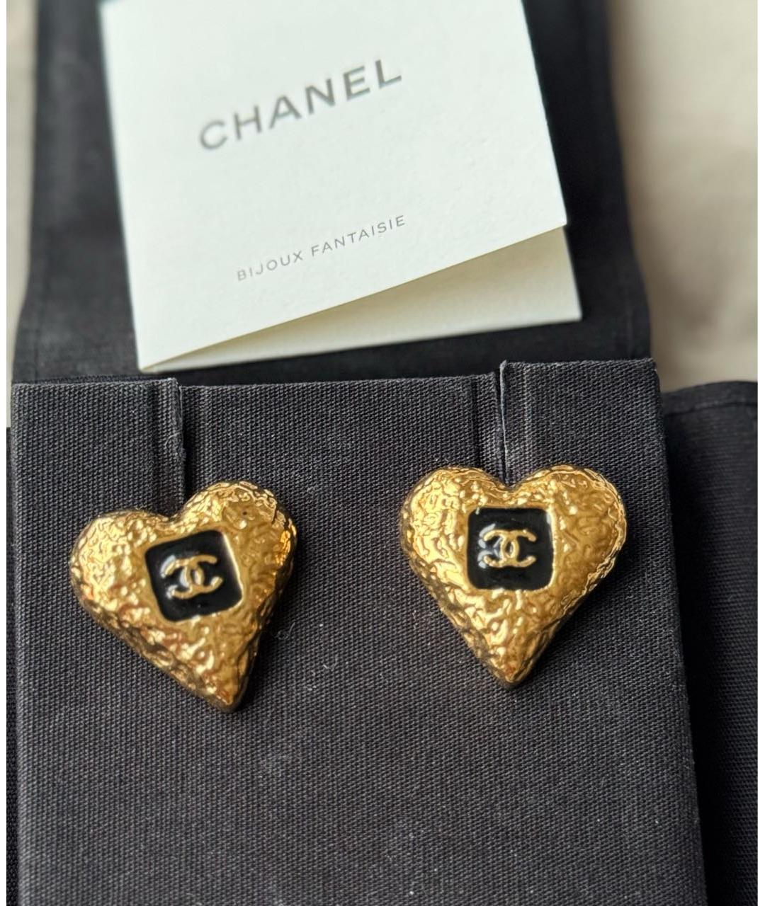 CHANEL Золотые латунные серьги, фото 4