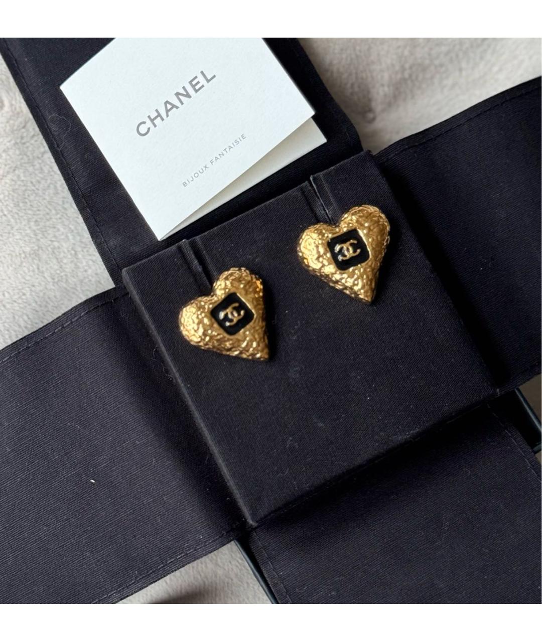 CHANEL Золотые латунные серьги, фото 3