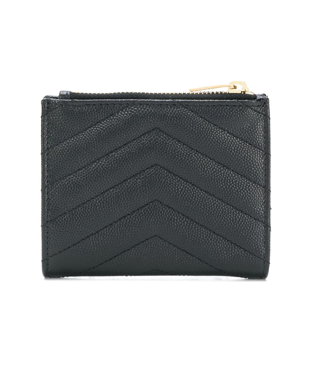 SAINT LAURENT Черный кожаный кошелек, фото 2