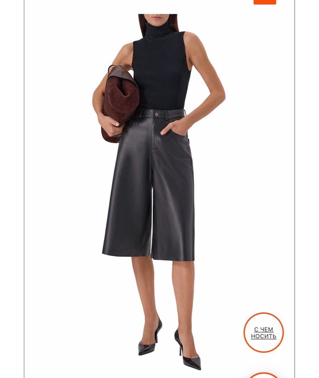 HAIKURE Черные кожаные шорты, фото 4