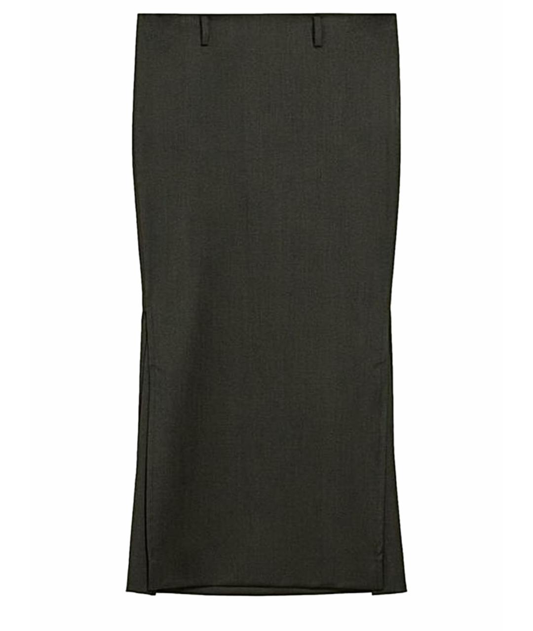 SPORTMAX Черная шерстяная юбка миди, фото 1