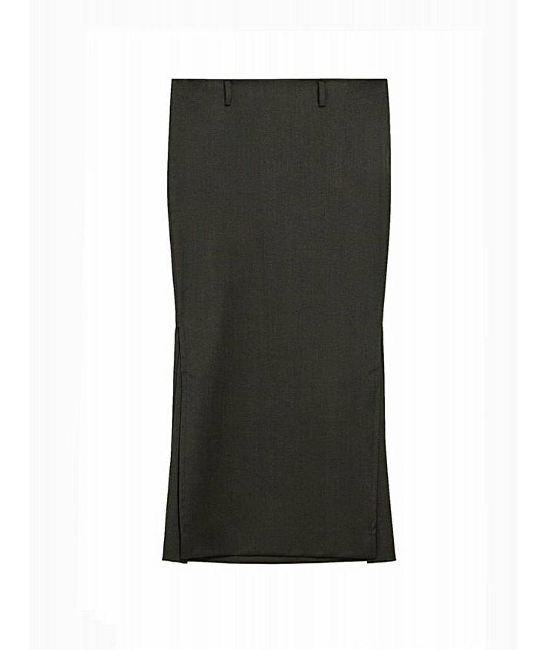 SPORTMAX Черная шерстяная юбка миди, фото 8