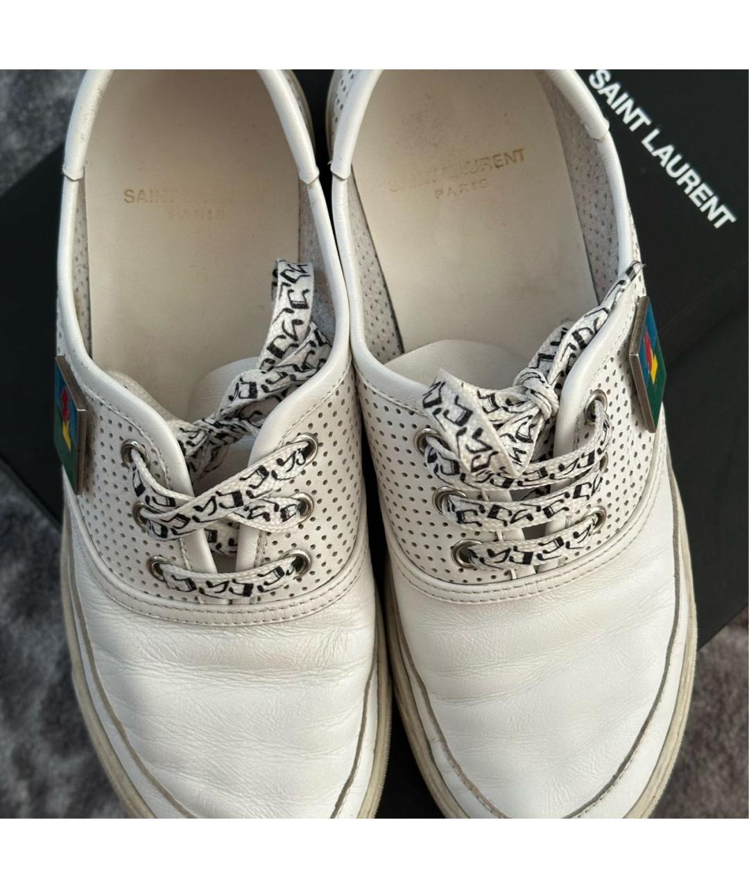 SAINT LAURENT Белые кожаные кеды, фото 3
