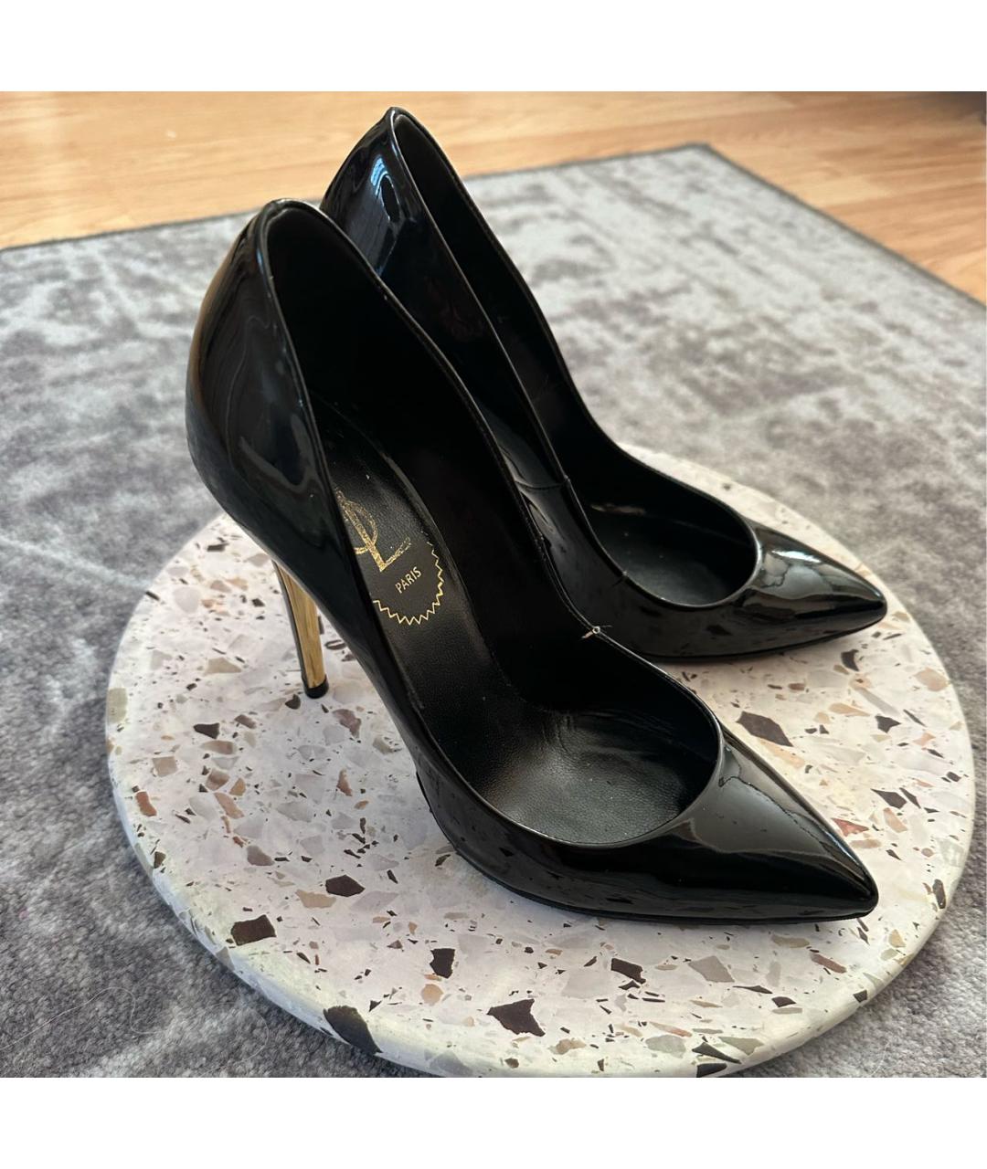 SAINT LAURENT Черные туфли из лакированной кожи, фото 7