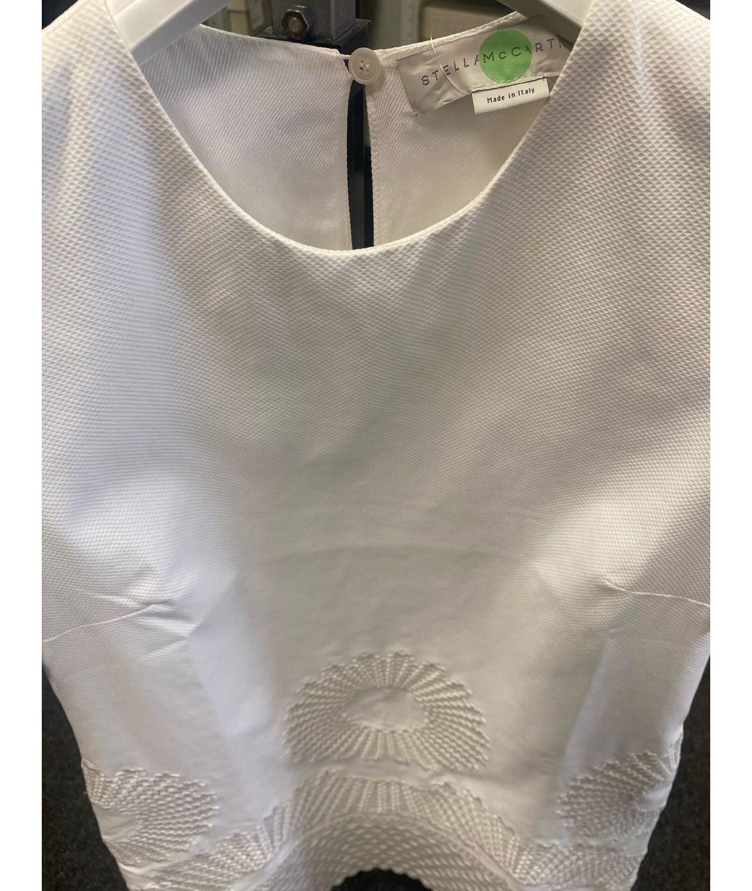 STELLA MCCARTNEY Белое хлопковое повседневное платье, фото 4