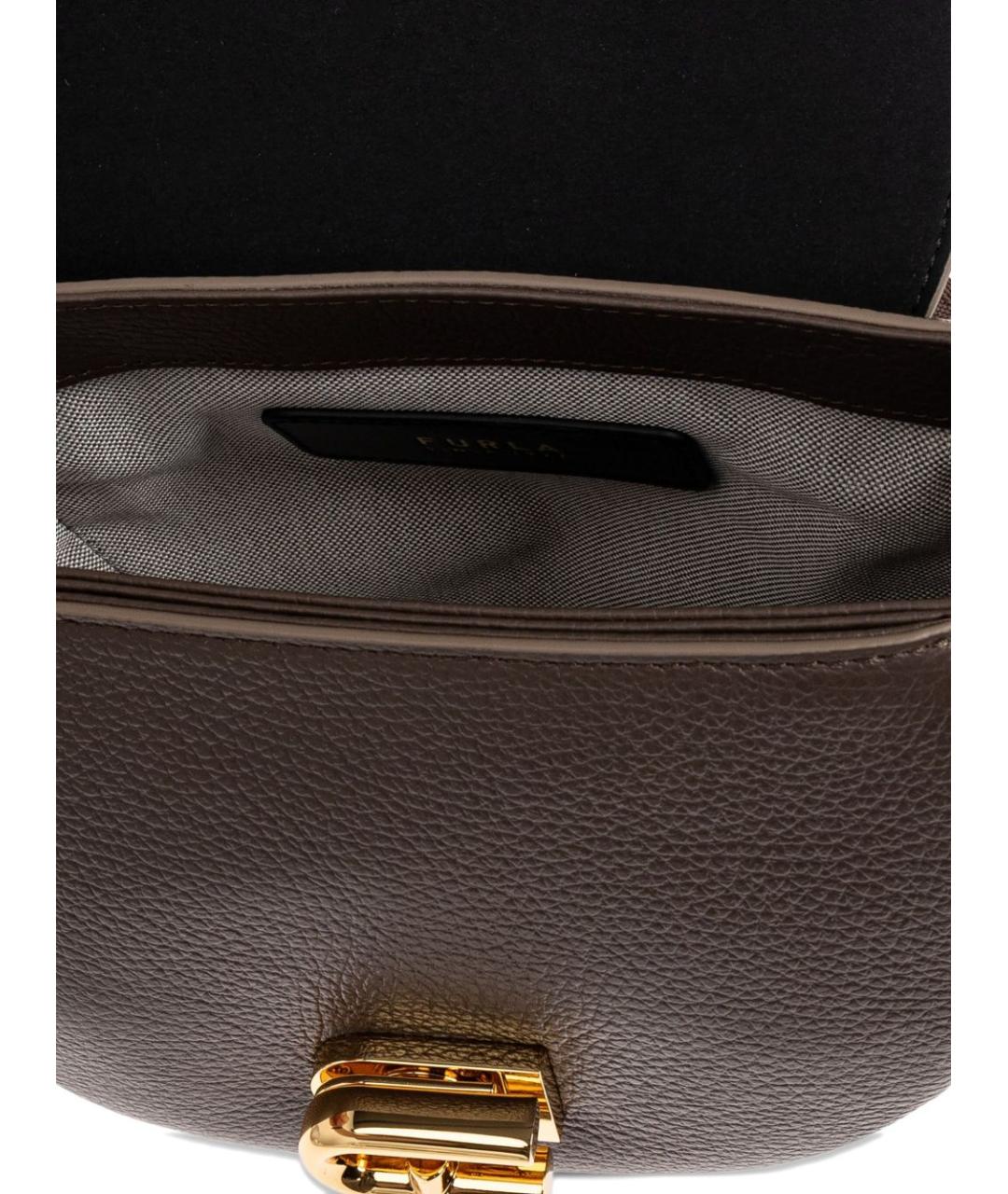 FURLA Коричневая кожаная сумка через плечо, фото 2