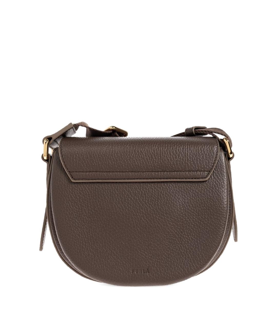 FURLA Коричневая кожаная сумка через плечо, фото 5