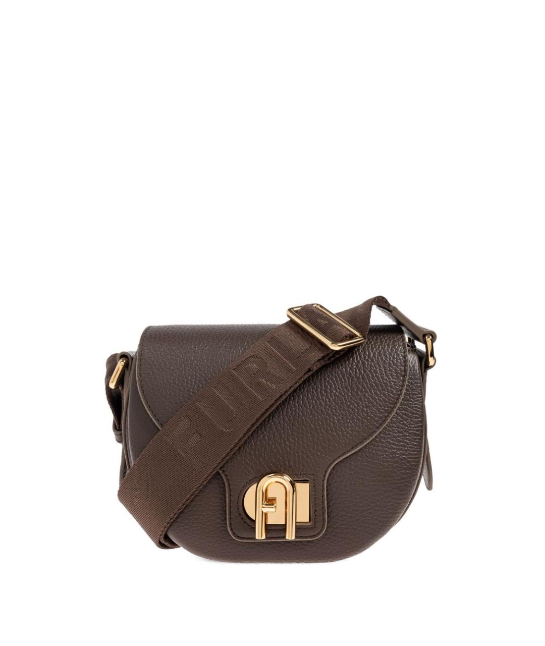 FURLA Коричневая кожаная сумка через плечо, фото 1