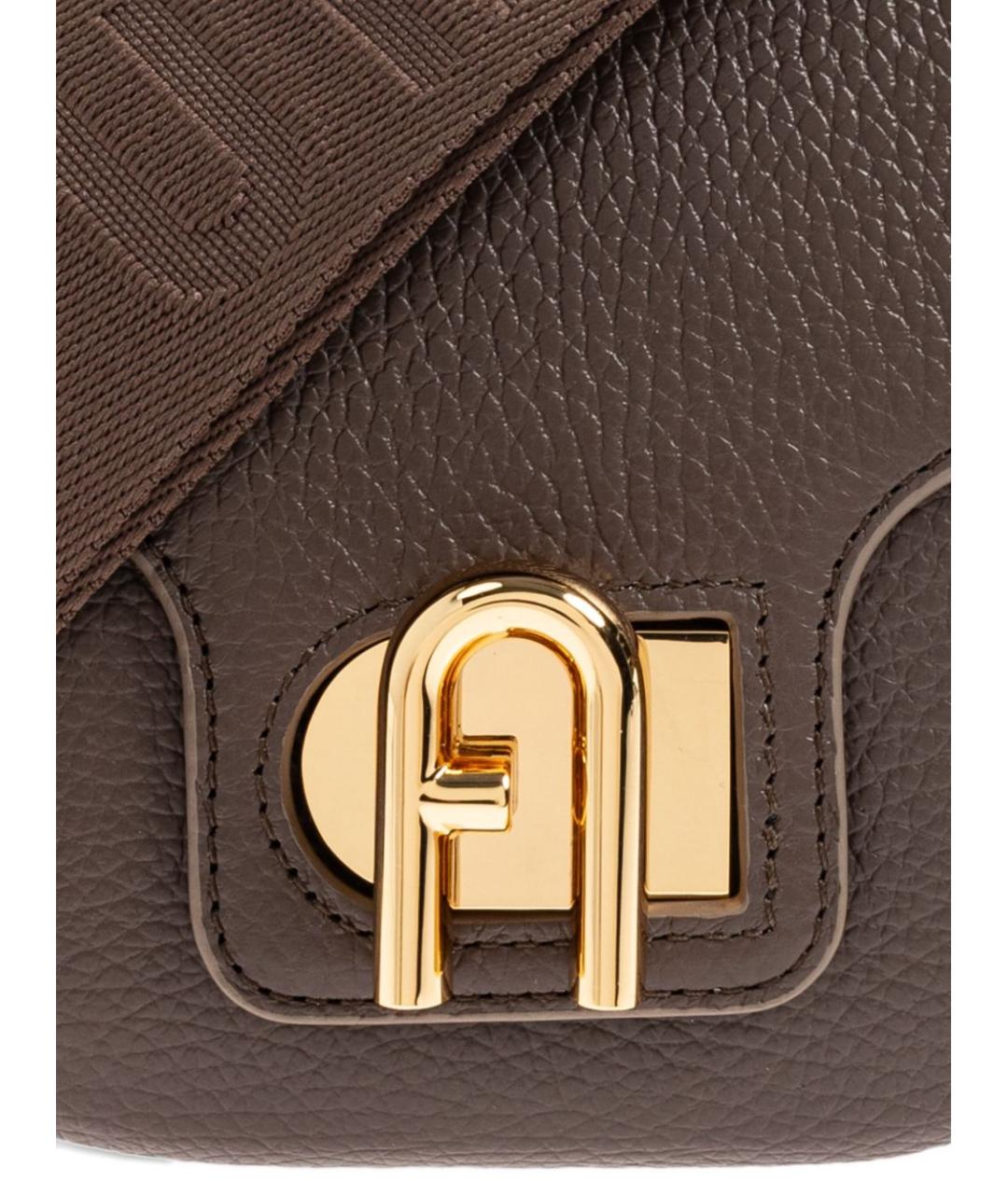 FURLA Коричневая кожаная сумка через плечо, фото 4