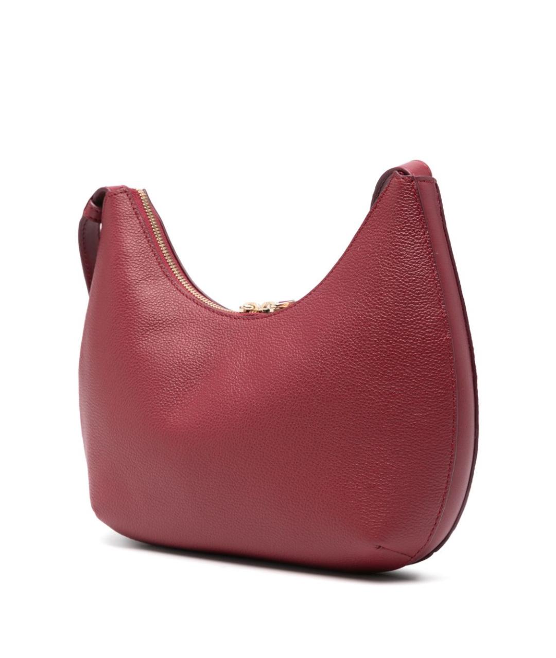 FURLA Бордовая кожаная сумка через плечо, фото 4