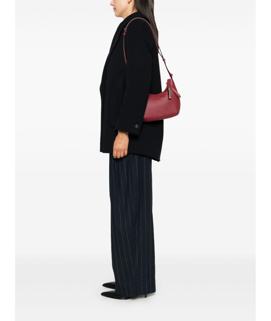 FURLA Бордовая кожаная сумка через плечо, фото 5