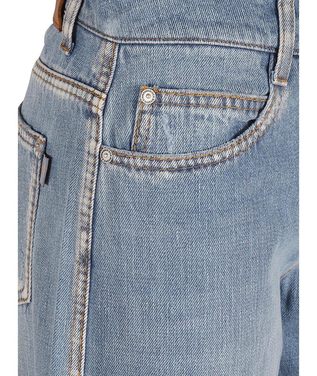 ERMANNO SCERVINO Голубые хлопковые прямые джинсы, фото 2