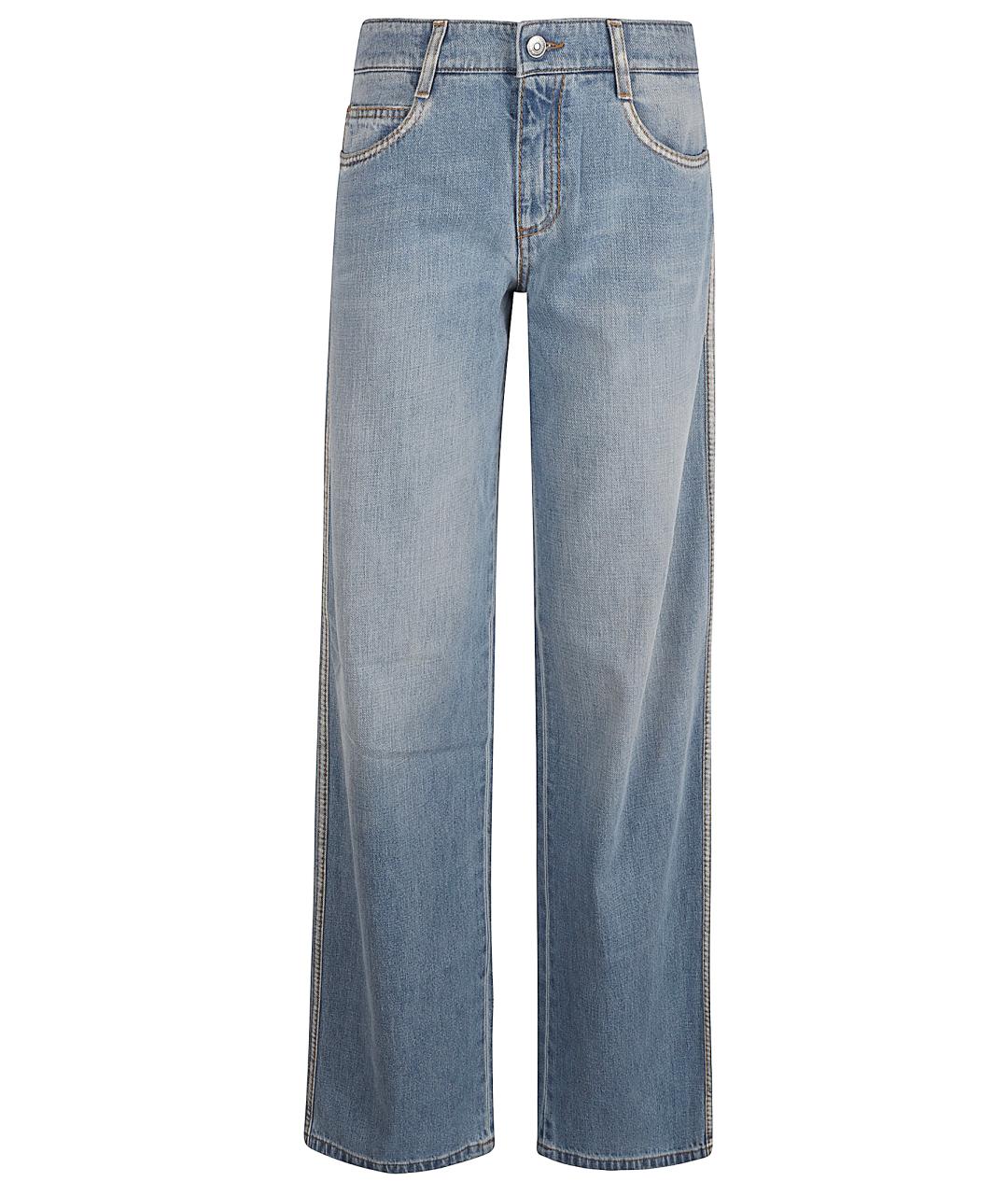 ERMANNO SCERVINO Голубые хлопковые прямые джинсы, фото 1