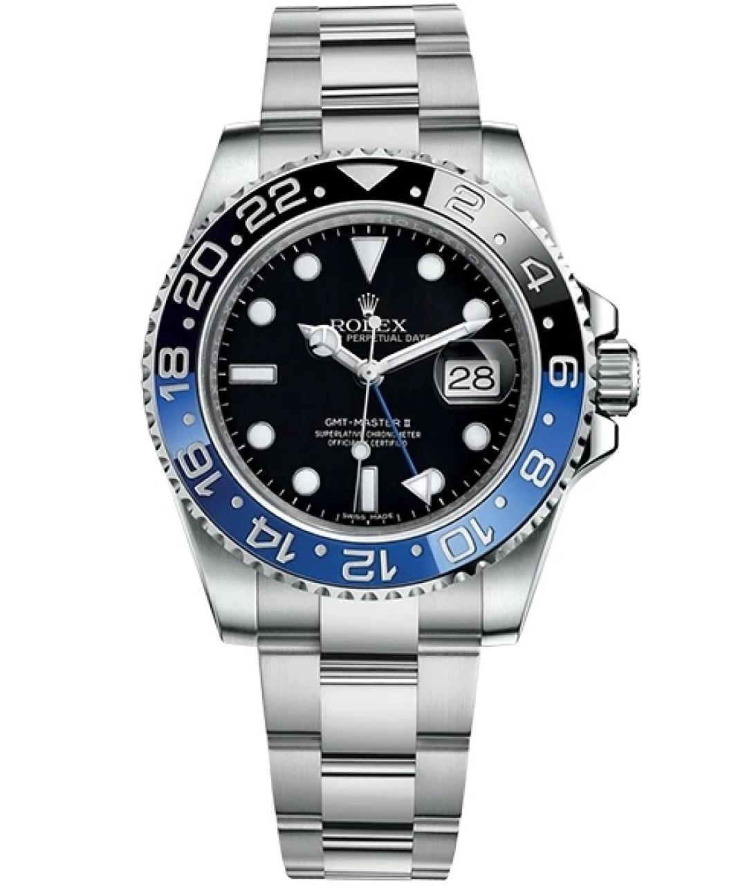 ROLEX Черные металлические часы, фото 4