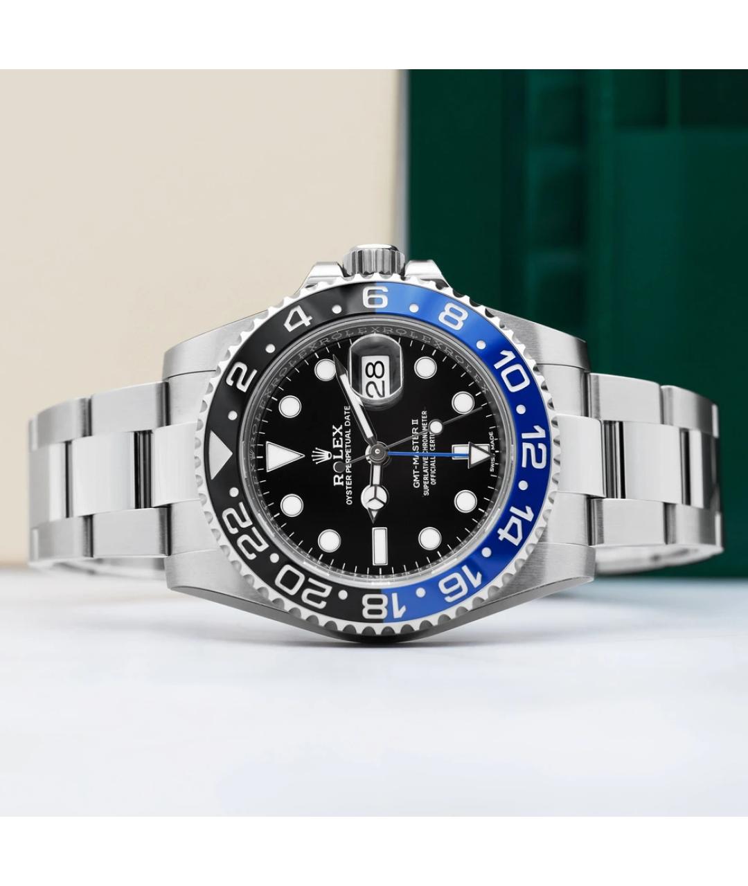 ROLEX Черные металлические часы, фото 3