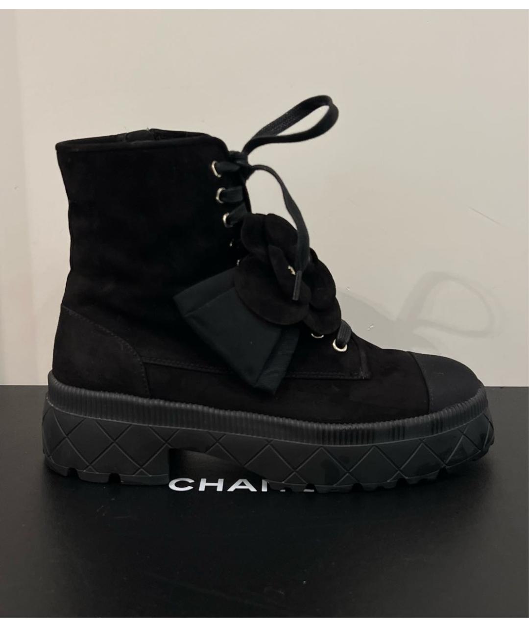 CHANEL Черные замшевые ботинки, фото 7