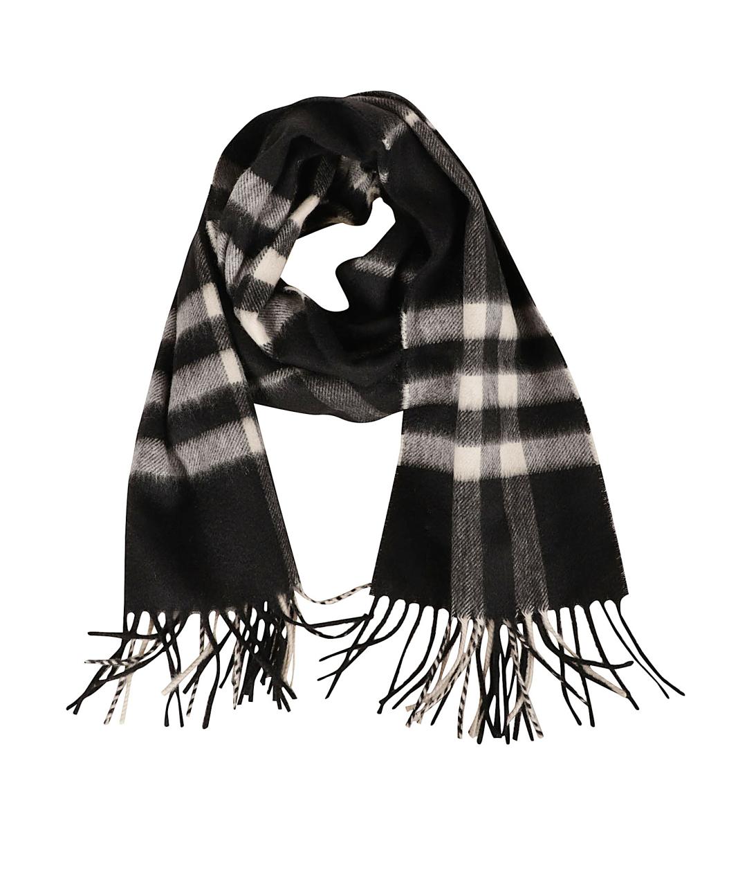 BURBERRY Черный кашемировый шарф, фото 1