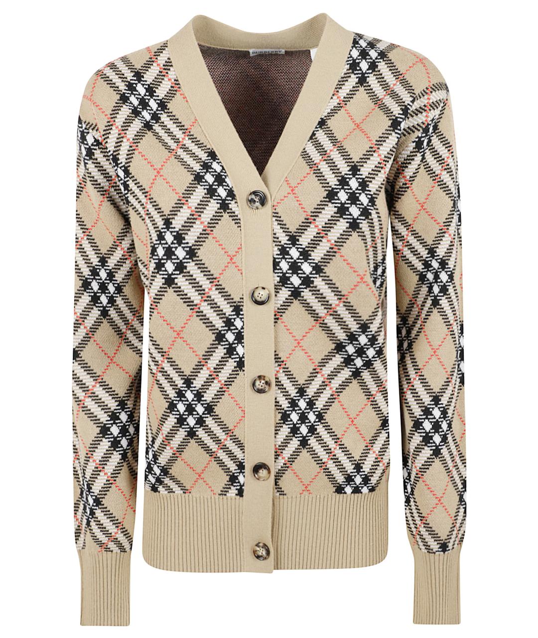BURBERRY Бежевый шерстяной кардиган, фото 1