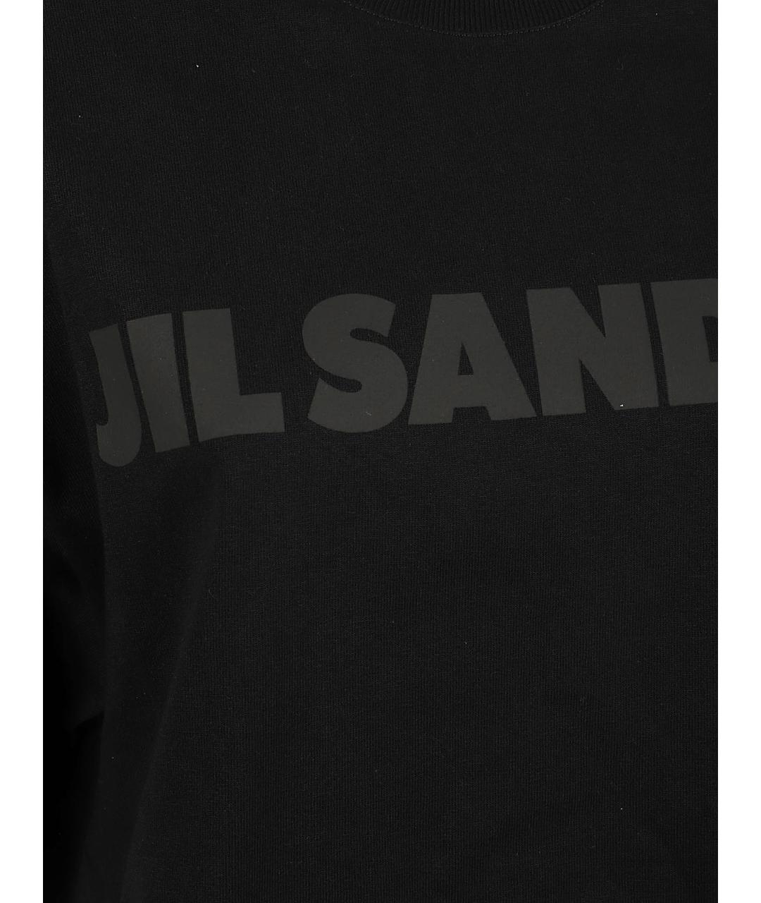 JIL SANDER Черная хлопковая футболка, фото 2