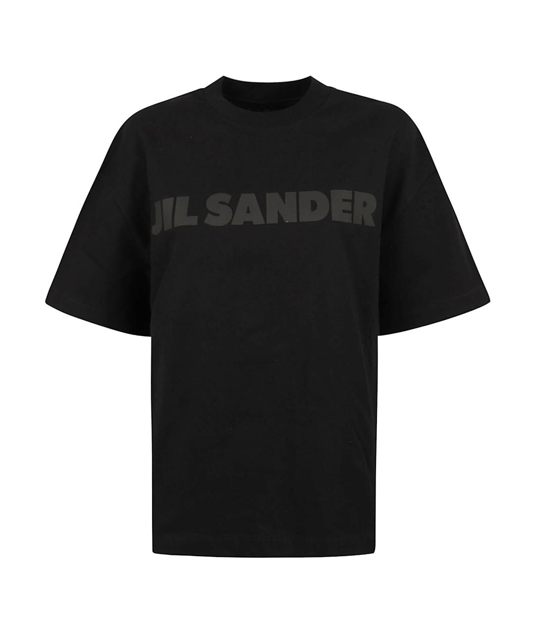 JIL SANDER Черная хлопковая футболка, фото 1