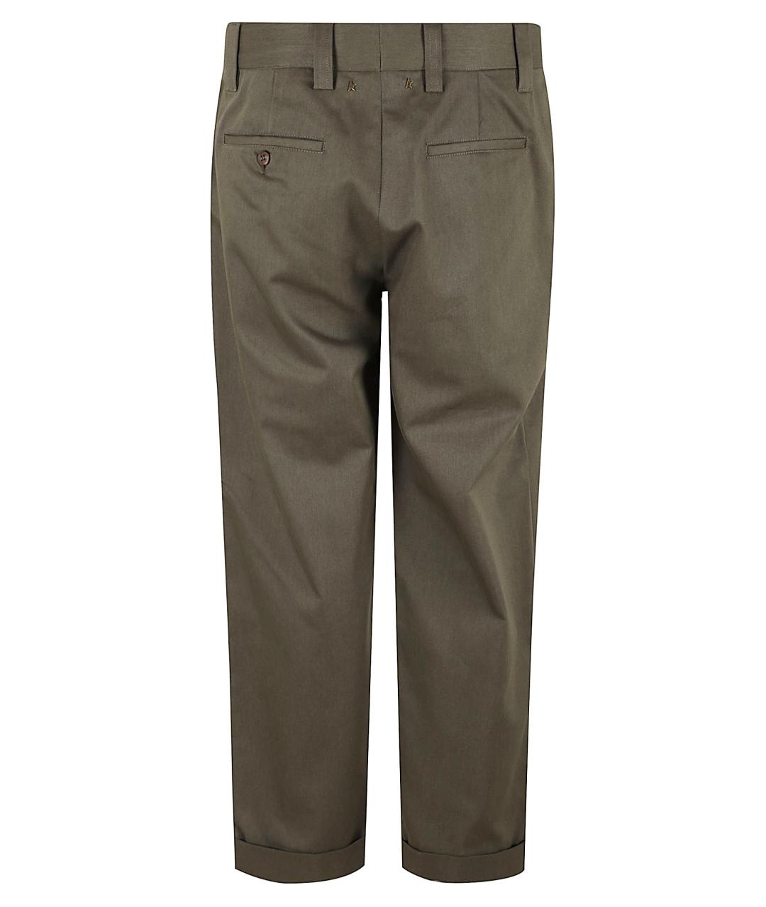 GOLDEN GOOSE DELUXE BRAND Хаки хлопковые повседневные брюки, фото 3