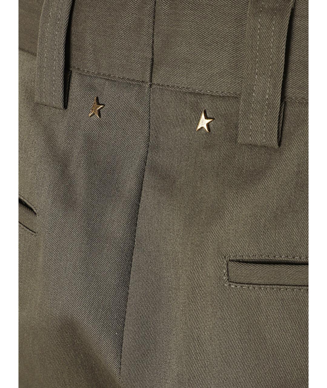 GOLDEN GOOSE DELUXE BRAND Хаки хлопковые повседневные брюки, фото 2