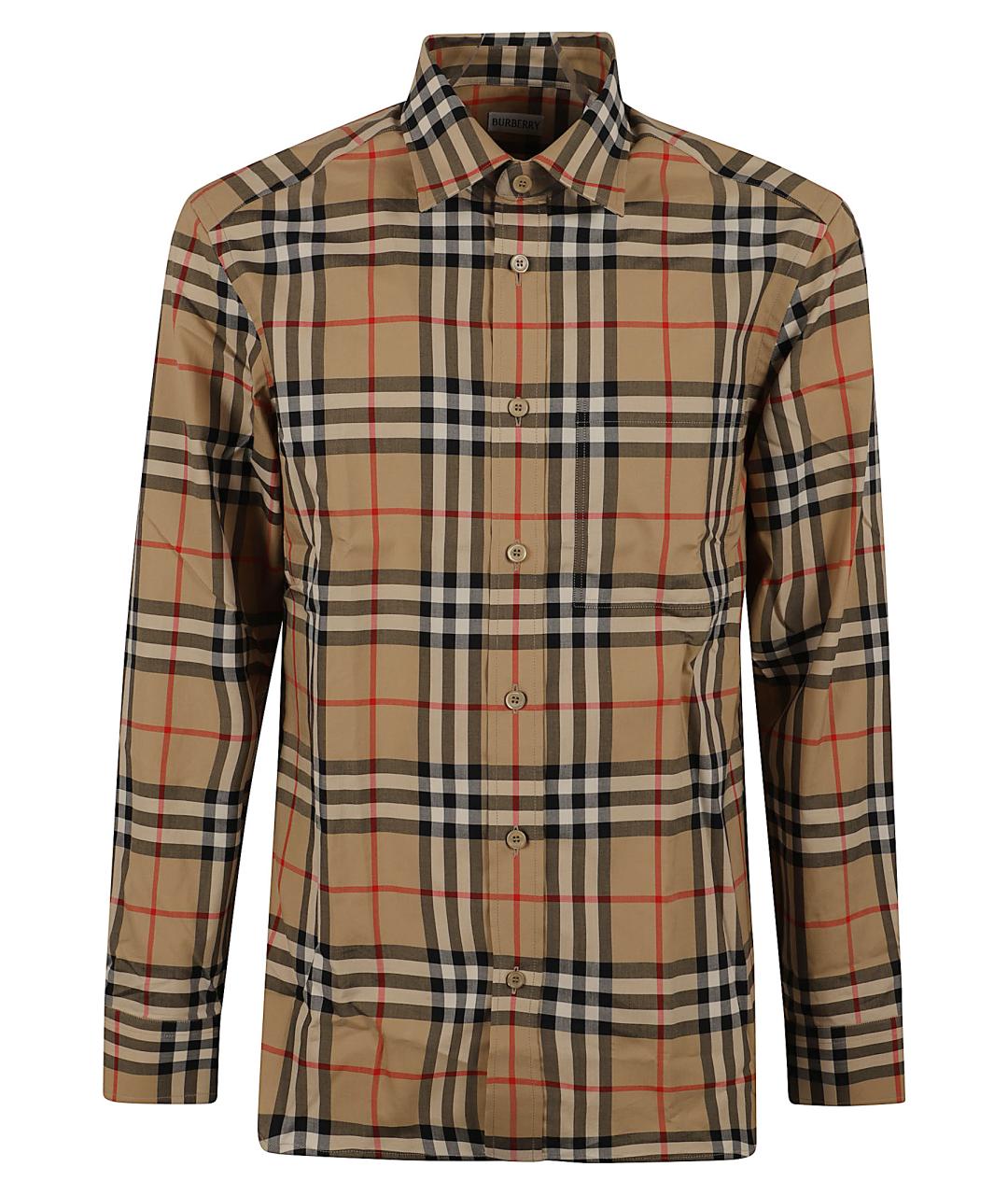 BURBERRY Бежевая хлопковая кэжуал рубашка, фото 1