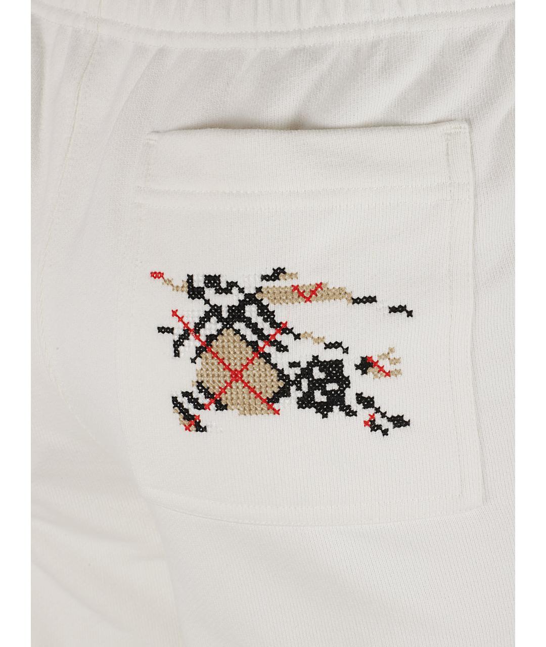 BURBERRY Белые хлопковые прямые брюки, фото 2