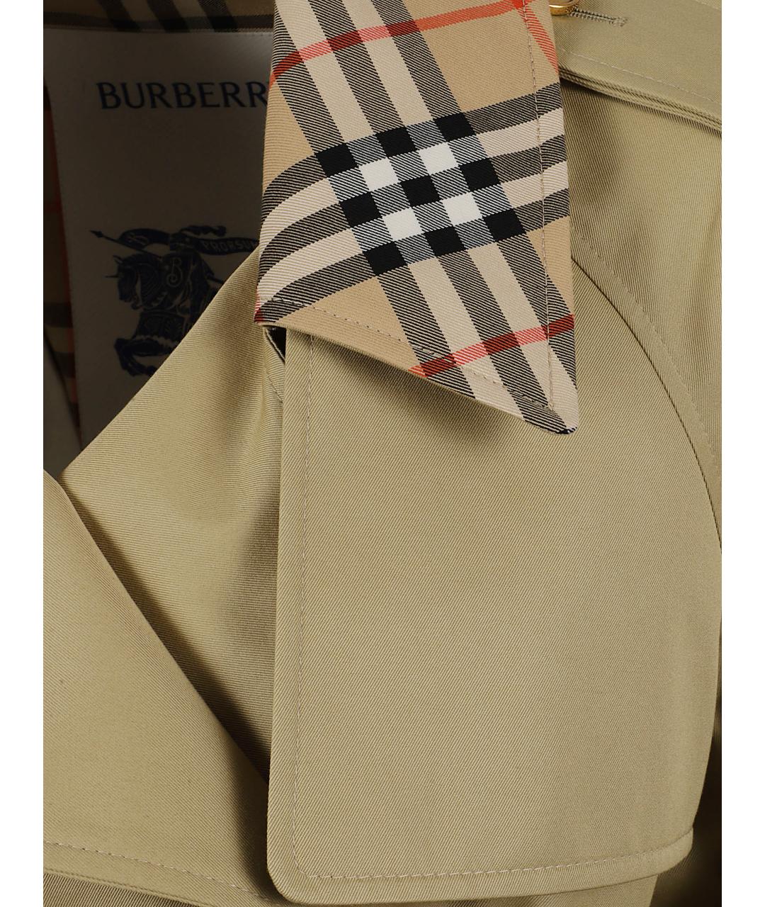 BURBERRY Бежевый хлопковый тренч/плащ, фото 2