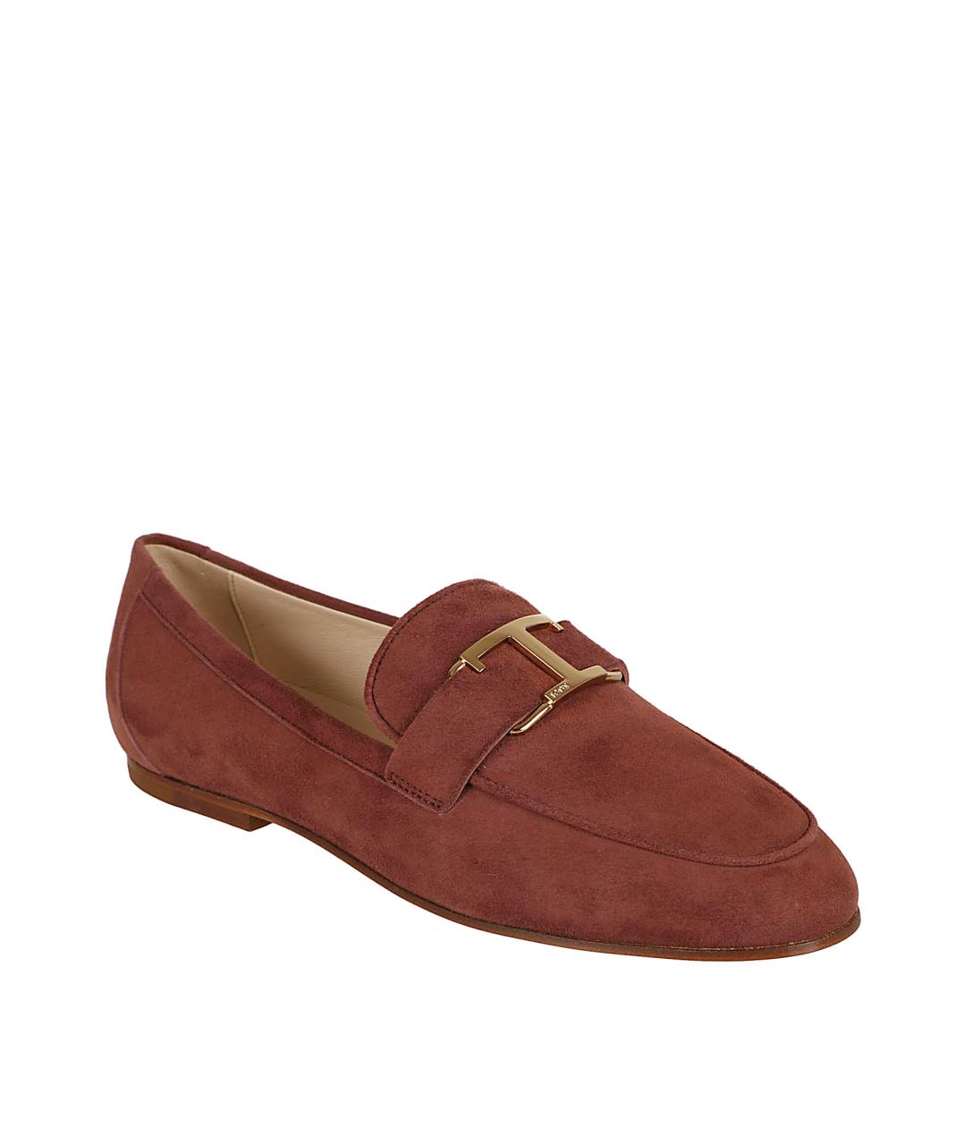 TOD'S Бордовые замшевые лоферы, фото 2