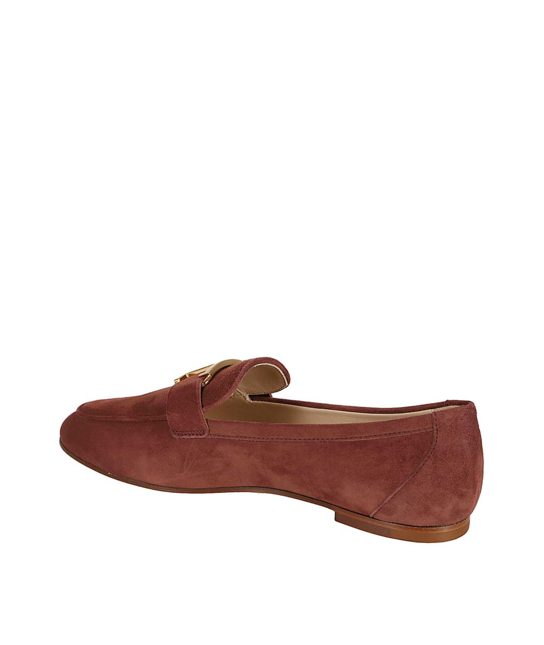 TOD'S Бордовые замшевые лоферы, фото 3