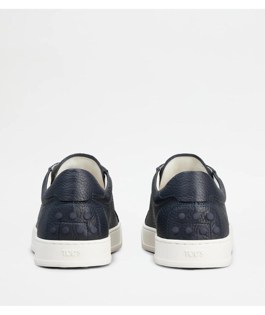 TOD'S Синие кожаные низкие кроссовки / кеды, фото 3