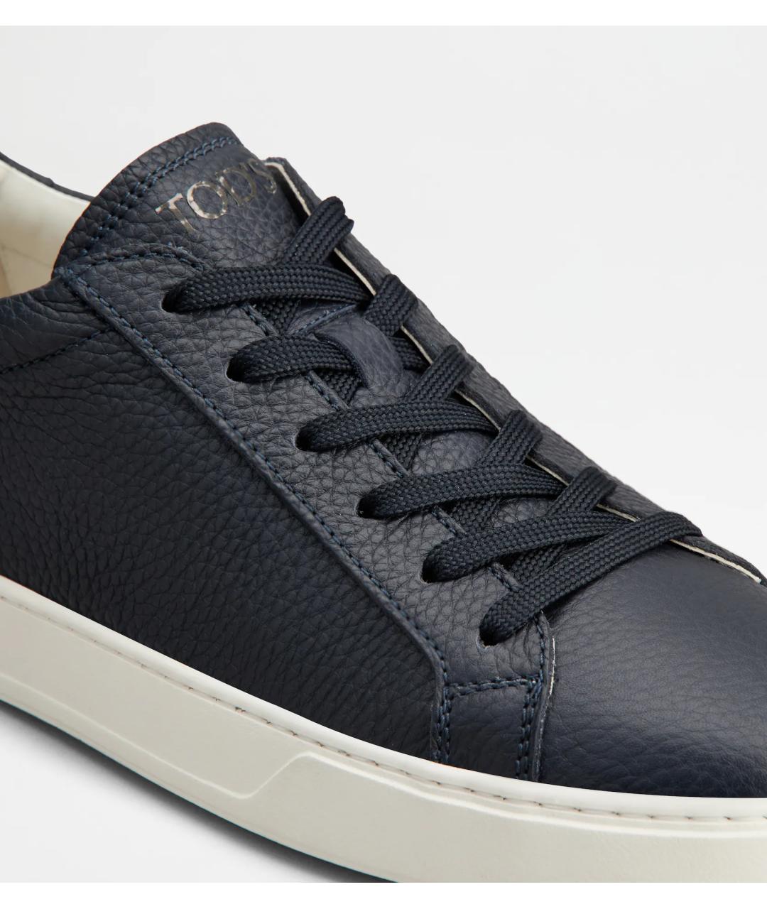 TOD'S Синие кожаные низкие кроссовки / кеды, фото 5