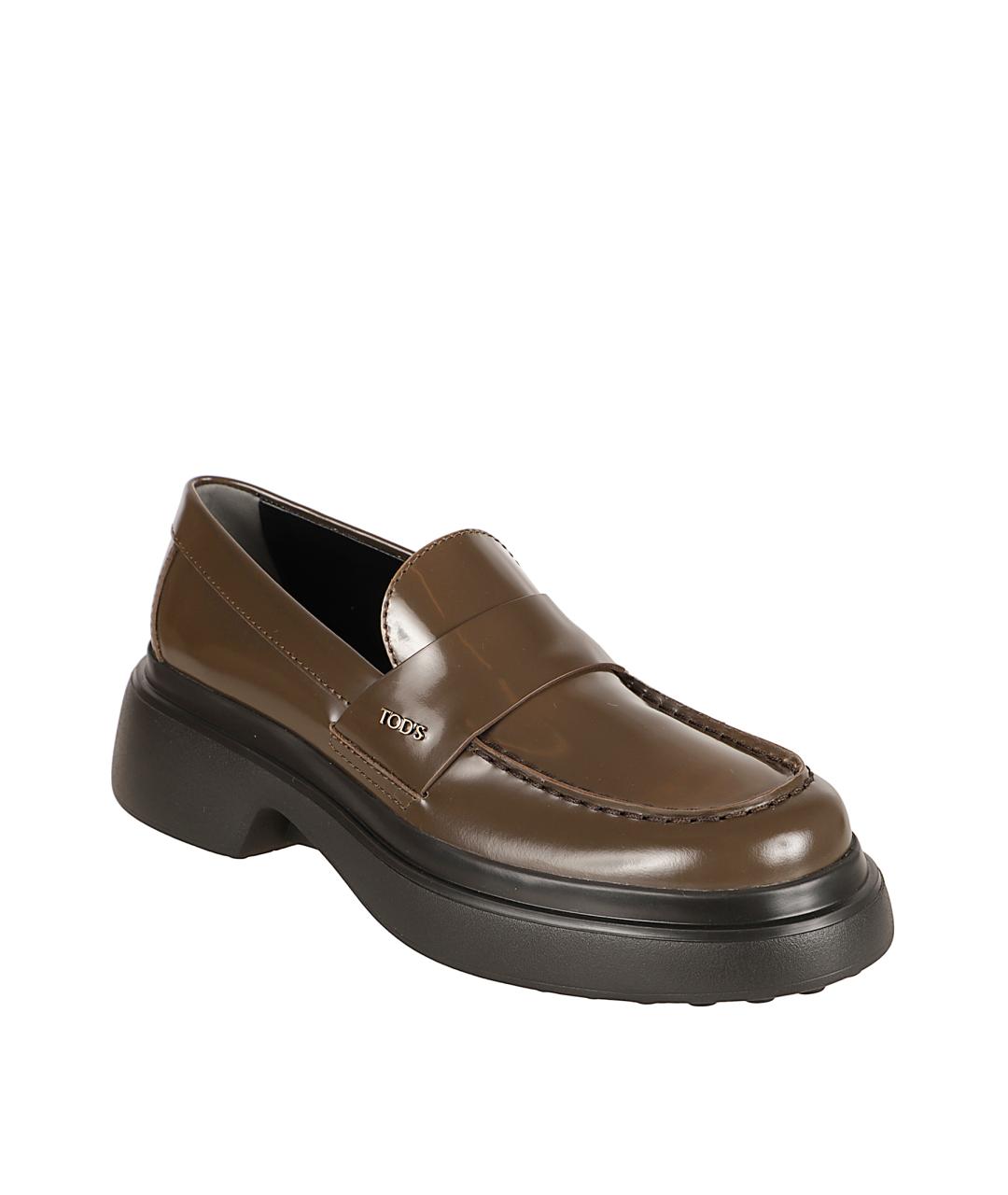 TOD'S Коричневые кожаные лоферы, фото 2