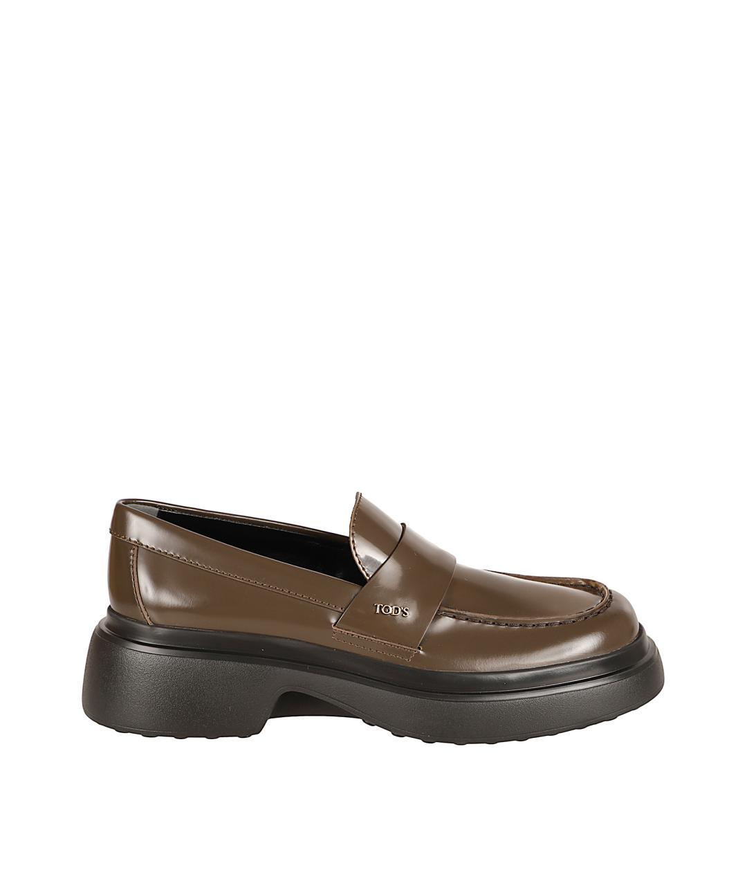 TOD'S Коричневые кожаные лоферы, фото 1