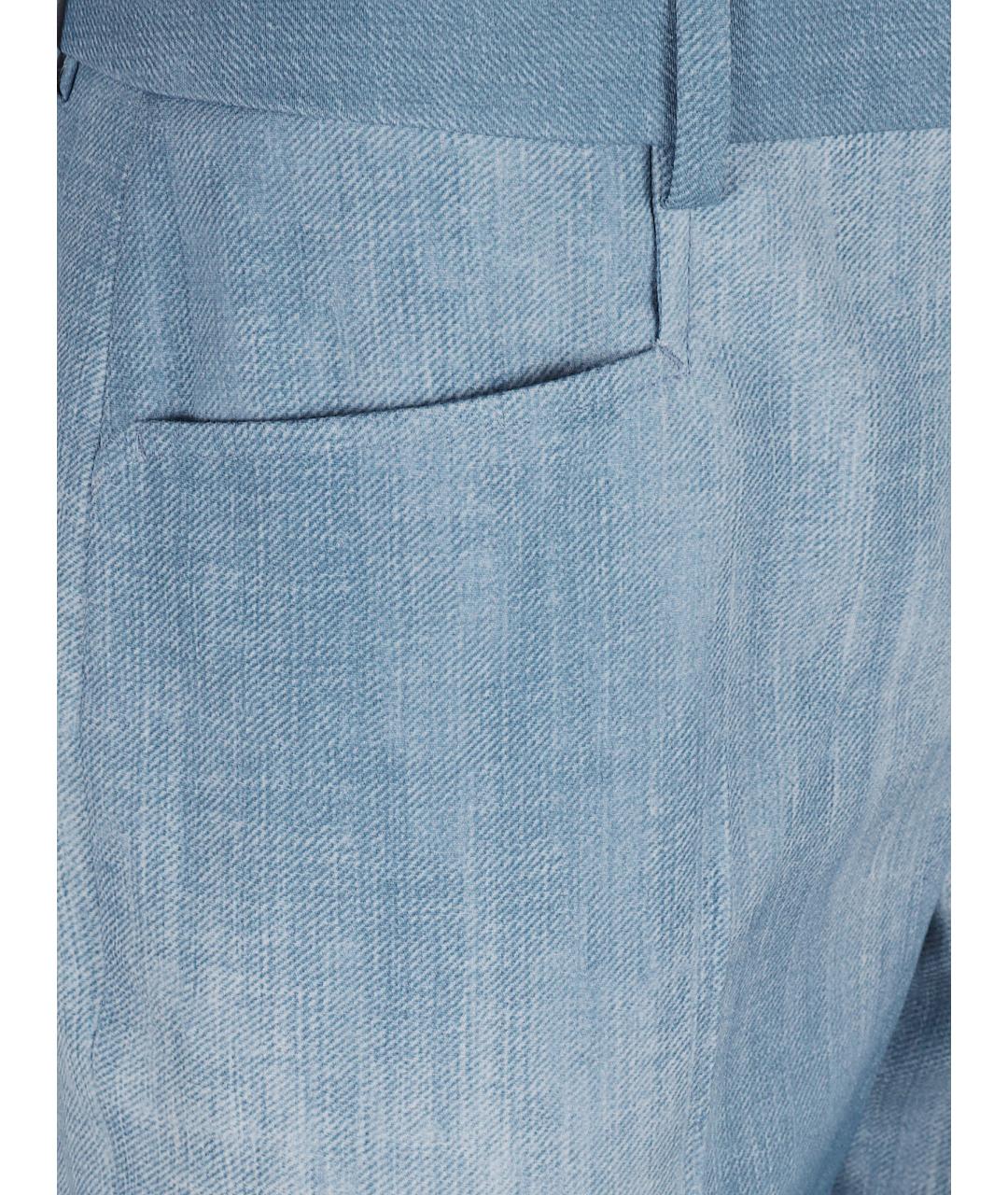 ERMANNO SCERVINO Голубые вискозные прямые брюки, фото 2