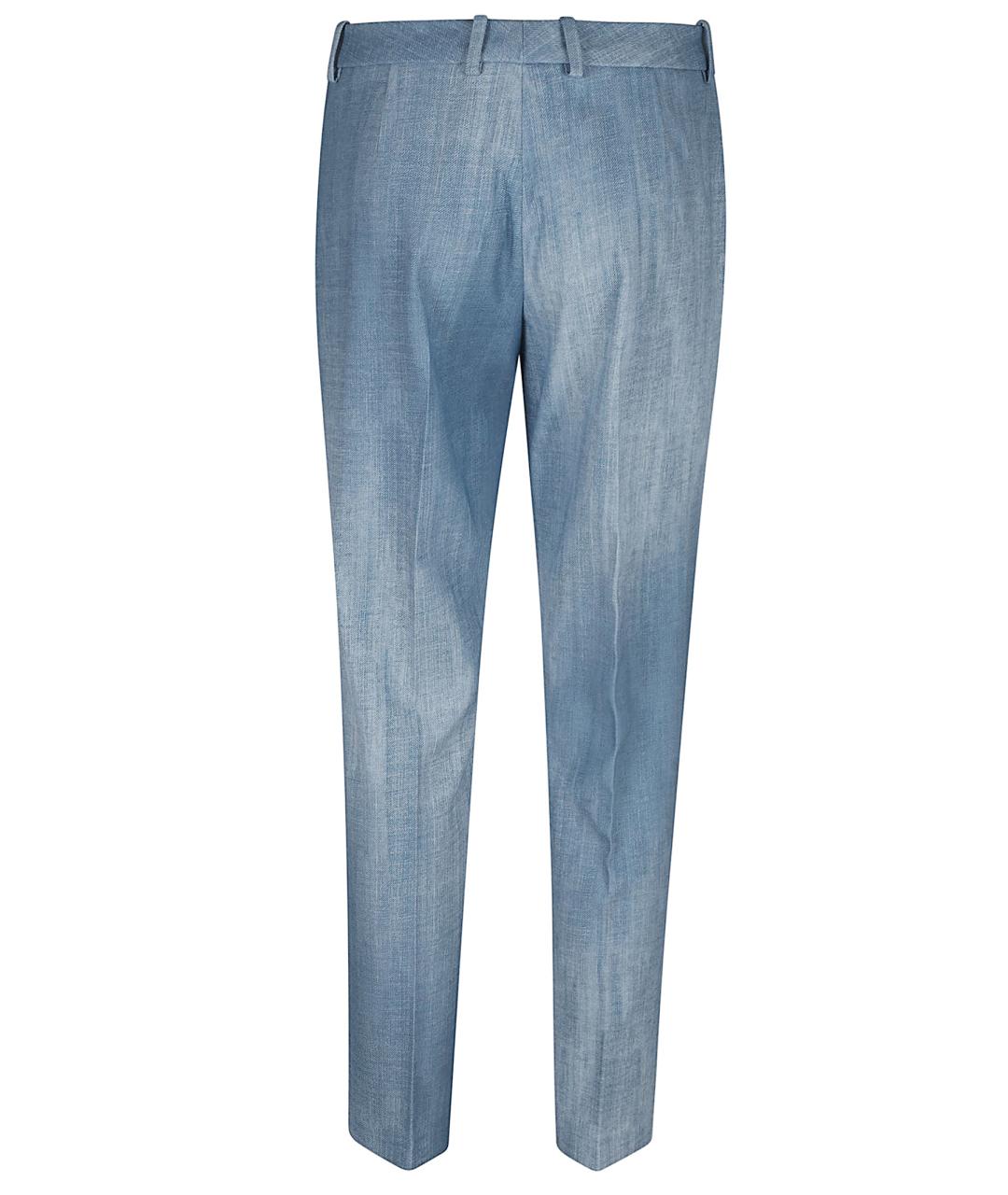 ERMANNO SCERVINO Голубые вискозные прямые брюки, фото 3