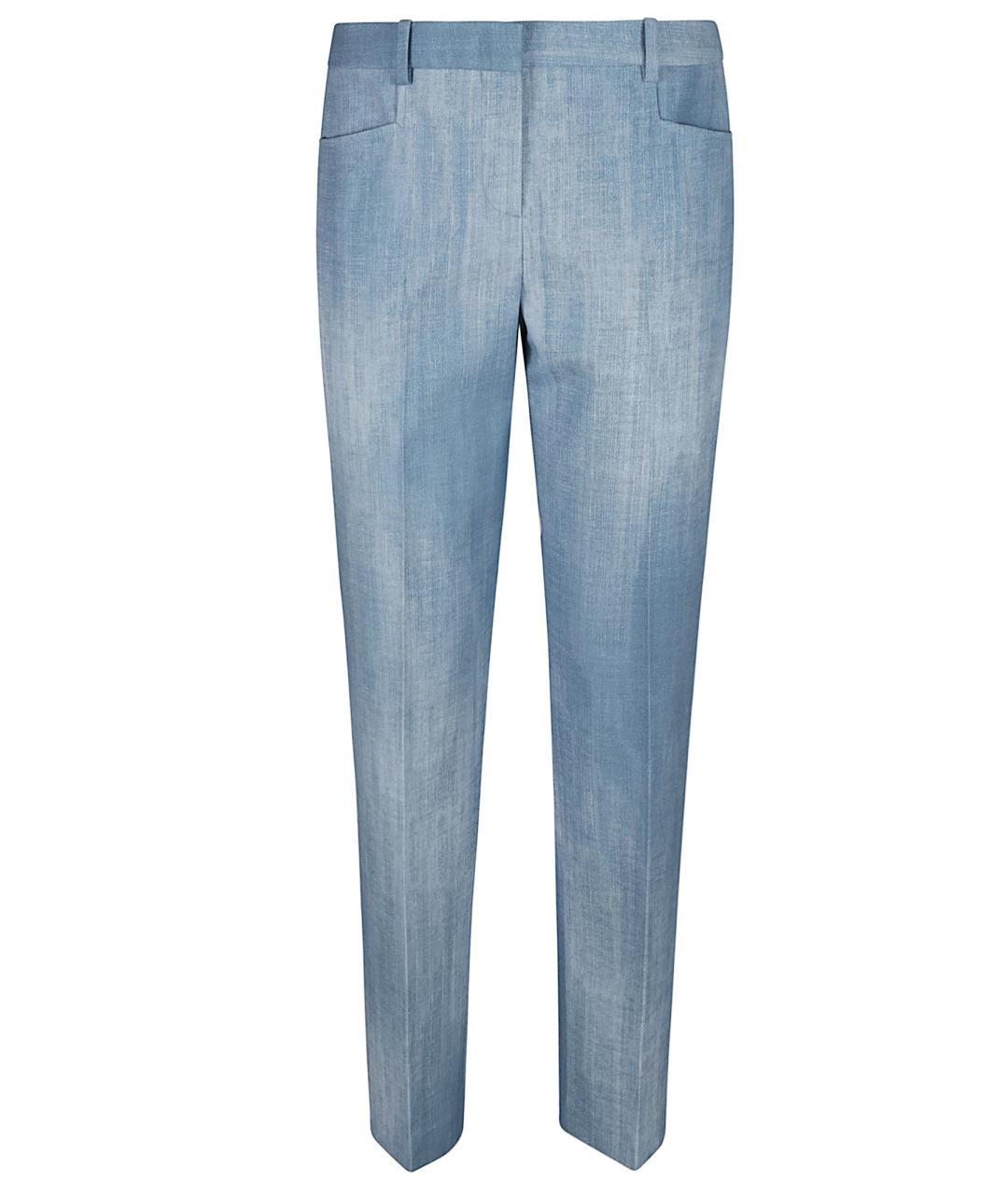 ERMANNO SCERVINO Голубые вискозные прямые брюки, фото 1