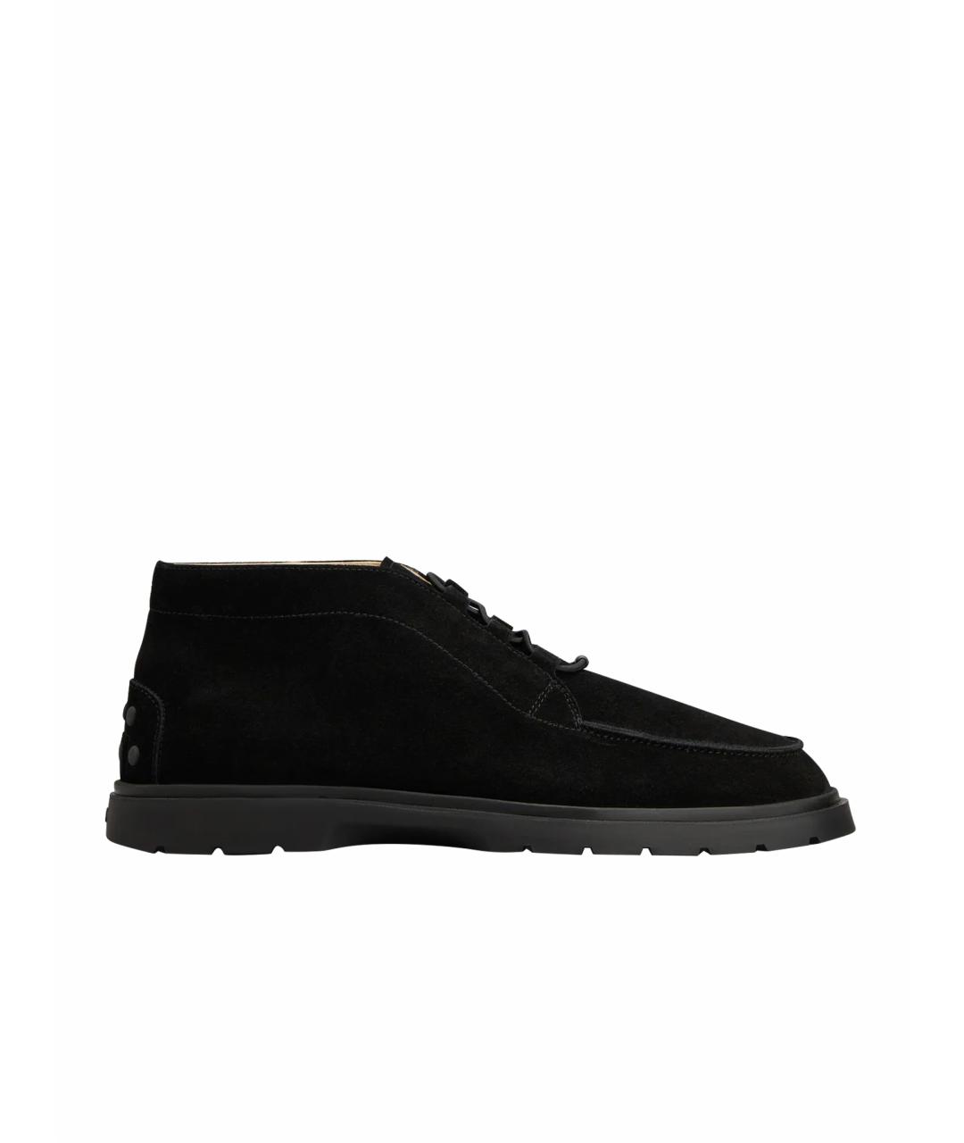 TOD'S Черные замшевые высокие ботинки, фото 1