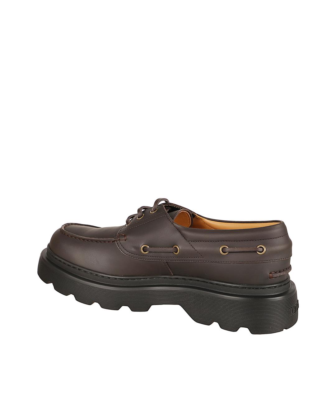 TOD'S Коричневые кожаные низкие ботинки, фото 3