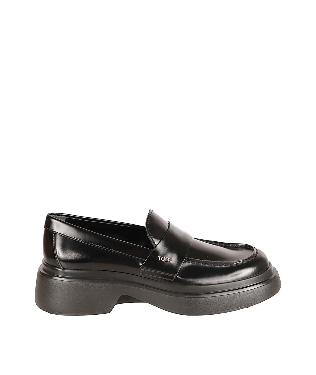 TOD'S Черные кожаные лоферы, фото 1