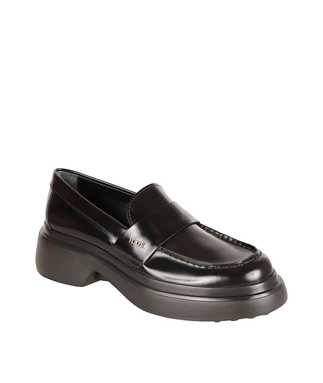 TOD'S Черные кожаные лоферы, фото 2