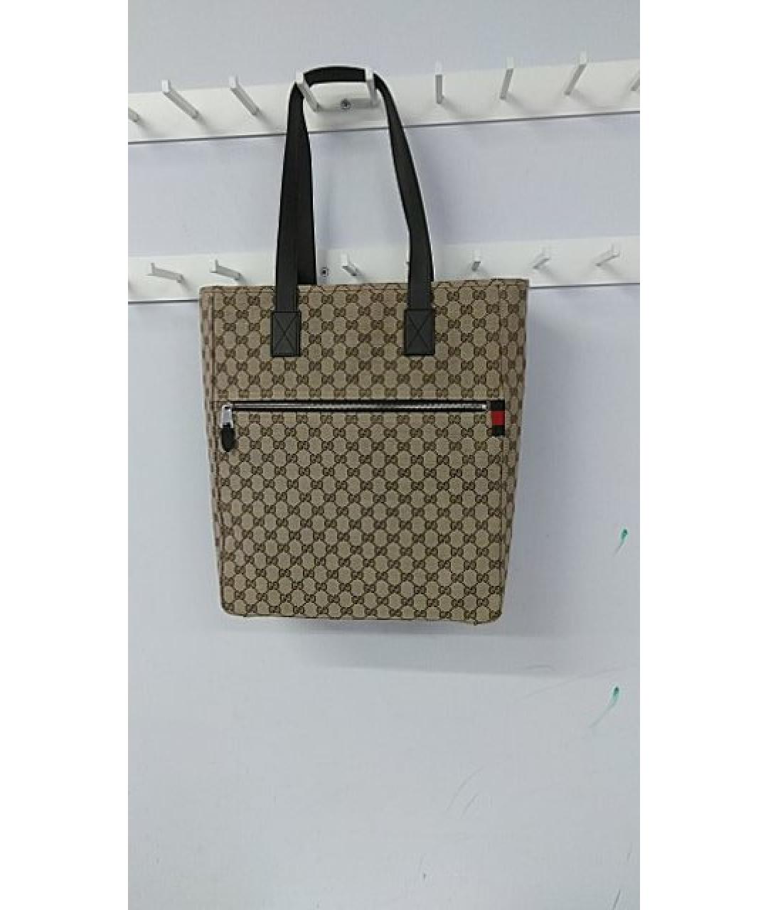 GUCCI Бежевая тканевая сумка тоут, фото 3
