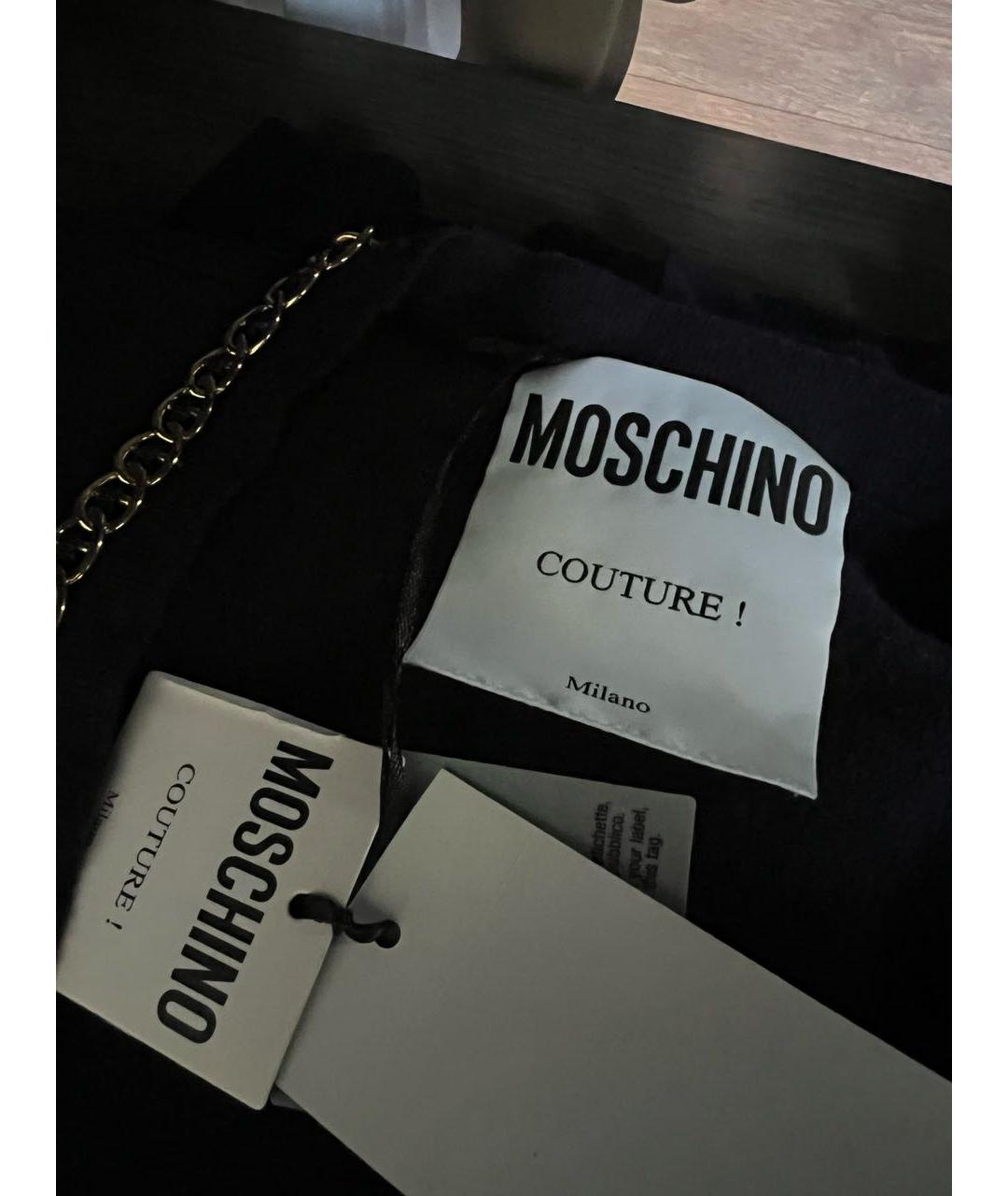 MOSCHINO Темно-синий шерстяной джемпер / свитер, фото 5